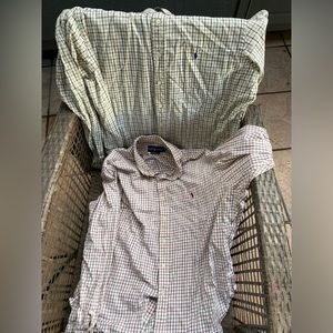 lot of 2 ralph lauren classic fit plaid button shirt 2xl